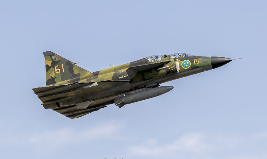 Saab SK37E Viggen au RIAT 2022